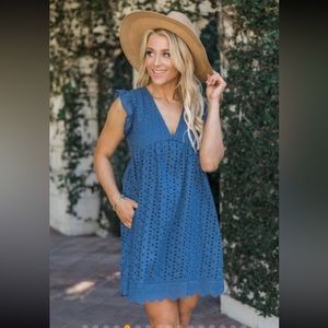 Blue boutique sundress with built in shorts